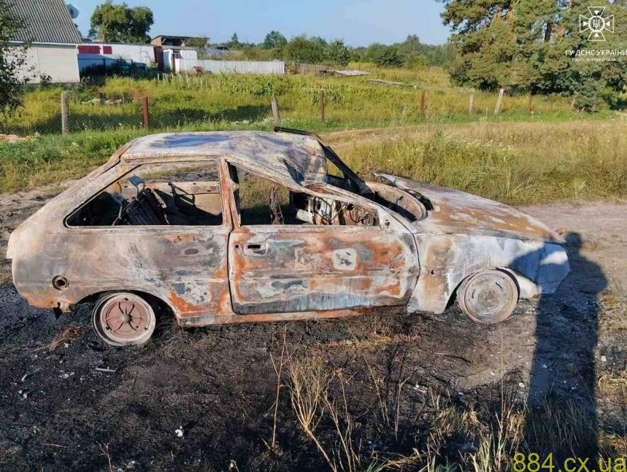 У селищі на Житомирщині рятувальники гасили Таврію, що палала